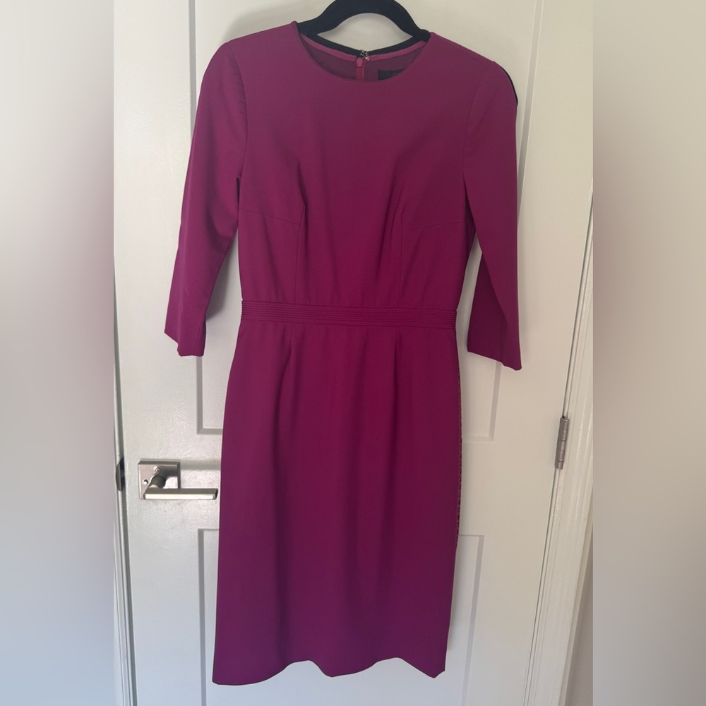 J. Crew Berry Long Sleeve Sheath Dress